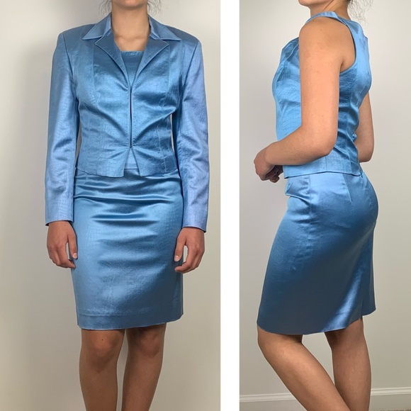 Vintage Alberto Makali Blue Reptilian 3-Piece Suit Set - Picture 5 of 16